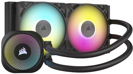 Corsair iCUE LINK Titan 240 RX - Raffreddatore RGB per CPU – 240 mm AIO – 2X ventole RX120 RGB integrate – Realizzato per Intel LGA 1851/1700, AMD AM5/AM4 – Incl. hub di sistema iCUE LINK – Nero