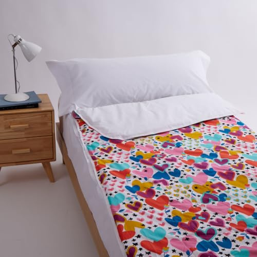 10XDIEZ Funda de Saco Nórdico - Cama de 80cm, Rafaella Rosa | En 52% poliéster y 48% algodón, color rafaella rosa, tamaño cama de 80cm, estilo moderno, para tu edredón