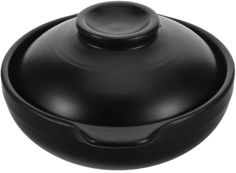 ULTECHNOVO Olla Arrocera Donabe de Barro Tapa, Cazuela de Cerámica 600 Ml para Guisos Coreanos y Cocina Tradicional, Apta para Restaurante y Hogar