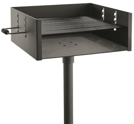 Guide Gear Heavy-Duty Park-Style Charcoal BBQ Grill for Camping, Outdoor Cooking, Backyard, Patio, Camp Grilling Barbecues, 20.5 x 20.5 x 8.25h.