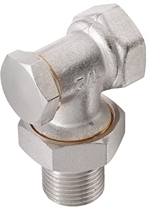 Heizkörper-Rücklaufverschraubung | Eckform | Absperrbare Rücklaufverschraubung für Heizung | Absperrbar, regulierbar | Einstellschraube | Heizung | Heizkörper Verschraubung