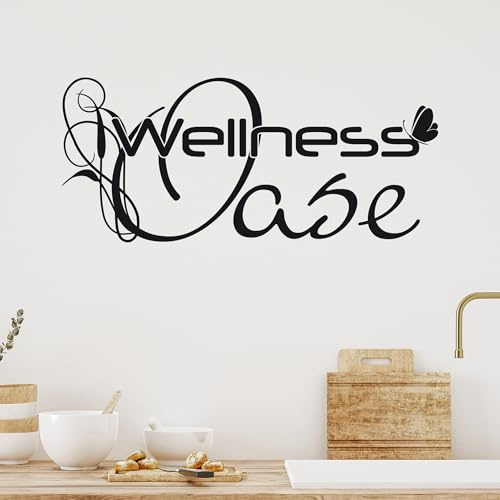 GRAZDesign Wandtattoo Bad Wellnessoase, Wandaufkleber Badezimmer Wand Aufkleber - 68x30cm / 080 braun