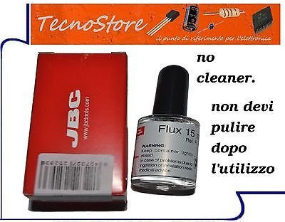 FLUSSANTE LIQUIDO 15 ml PER SMD PER SALDARE SALDATURA A STAGNO NO CLEAN JBC