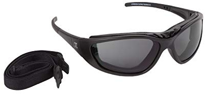 PiWear® London Brille mit Sehstärke verglasbar für Brillenträger Motorradbrille schwarz dunkel getönt Dioptrien Damen Herren Antibeschlag Rad MTB ATV Quad Ski