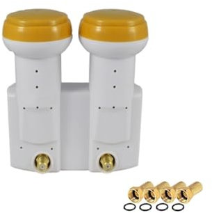 Golden Media LNB Monobloc Twin 0,1 DB Full HD 3D Ready + 4 FICHES F