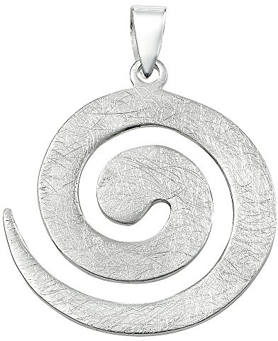 Vinani Damen Anhänger 925 Silber - Anhänger mit Spiralen Design groß gebürstet aus 925 Sterling Silber für Frauen 2ASP-EZ