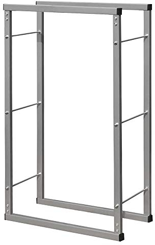 V2Aox Kaminholzständer Metall, Kaminholzregal innen, Holzständer Regal für Aufbewahrung von Kaminholz, Brennholz und Feuerholz