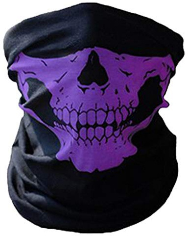 JK Home Seamless Skull Bandanas Face Mask Headband Scarf Headwrap Neckwarmer – 12-in-1 Multifunctional Outdoor Sport Purple