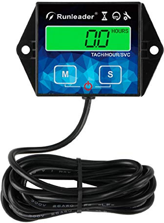 Runleader RL-HM011G Digitaler Stundenzähler mit Wartungserinnerung | Hintergrundbeleuchtung, austauschbarer Batterie für Rasenmäher, Traktor, Generator, ATV, Marine