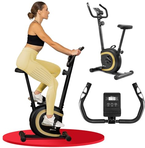 Hop-Sport Heimtrainer Vox - Ergometer Fahrrad für Zuhause mit Magnetischem Bremssystem, Verstellbarem Sattel und Pulsmessung, Fitnessbikes für Home Fitness, Indoor Bike