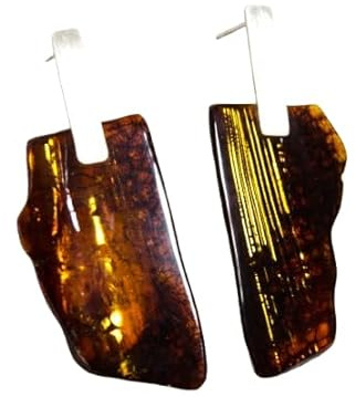 Ohrringe Ohrhänger Bernstein Silber 925 GOLD COGNAC NEU O100