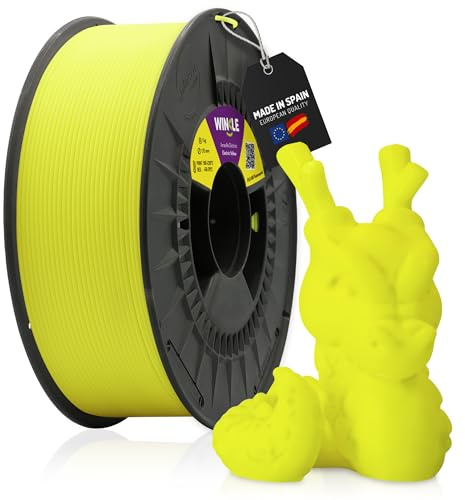 WINKLE PLA HD Fluoreszent Filament 1.75mm Elektrisch Gelb, 1kg Spule, 3D Drucker Filament Kompatibel mit FDM Druckern, 3D-Druckmaterialien, Maßgenauigkeit +/- 0.05mm, Leicht zu Bedrucken