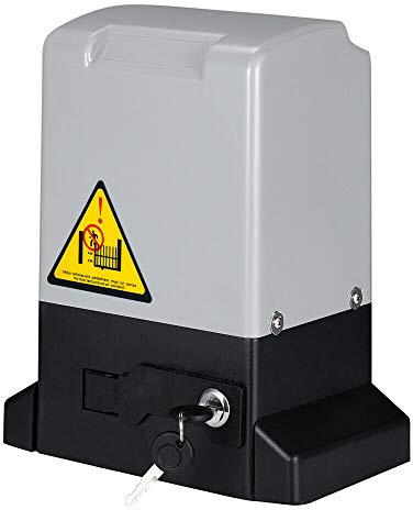 TABODD 370W Automatic Sliding Gate Opener, Heavy Duty Gate Operator for Gates Up to 800 kg, Rack Driven Security Gate Operator with Infrared Sensor Remote Control & 8pcs Racks