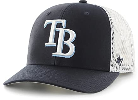 47 MLB Trucker Snapback verstellbare Mütze für Erwachsene, Einheitsgröße, Tampa Bay Rays, Marineblau, Einheitsgr��e