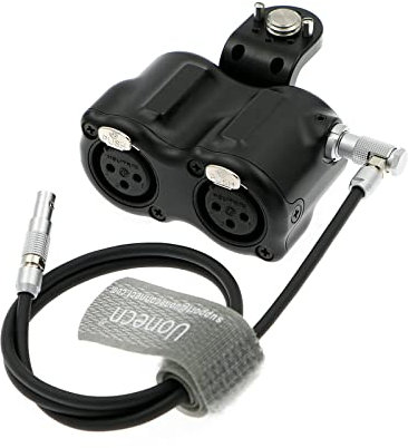 Uonecn 5 Pin Male to Dual 3 Pin XLR Female Adapter for RED Digital Cinema V-Raptor DSMC3 for ARRI Alexa Mini Camera