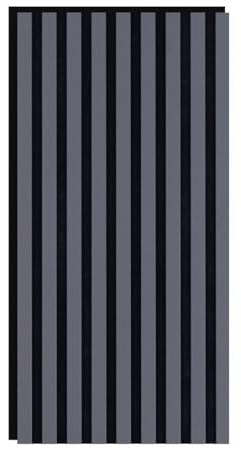 Leiste24 Akustikpaneel 800 x 400 mm Schwarz Grau-Anthrazit | Lamellenverkleidung mit schwarzem Akustikfilz, Wandverkleidung im Lamellendekor Grau-Anthrazit für moderne Innenräume