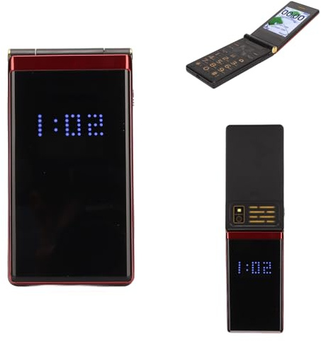 Ushining Téléphone Portable à Rabat 3G débloqué pour Personnes âgées et Enfants, Téléphone Portable à Gros Boutons Facile à Utiliser avec Station de Chargement – ​​Lampe de Poche