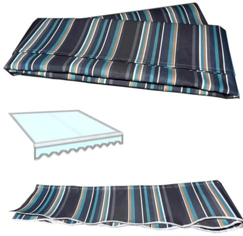 NILZA Einziehbar Klemmmarkise Ersatzstoff Canvas Sonnenschutz Markisenbespannung Wasserdicht Markisentuch Markise Ersatzbespannung Ohne Rahmen(Size:5.5x2m/18x6.5ft)