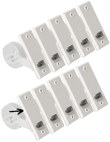 Rollwin 10x Blende für Rolladen Gurtwickler Unterputz 105mm Lochabstand - aus Deutschland - mit Gurtwickler Abdeckung Weiß - ohne Gurt - für 23mm Rolladengurt geeignet - Rollo Wickler mit Abdeckblende