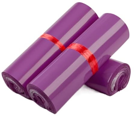 ZGXNYI Verpackungstasche 50 Stück PE Poly Mailer Versandtasche Express Box Kleidung T-Shirt Umschlag Kunststoff Kleid Handschuhe Müll Klebebeutel Versandbeutel(Deep Purple,45x55cm)