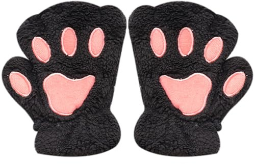 Sarini 1 par katthandskar Fingerlösa katthandskar Mjuka handskar Tecknad djurkatthandskar Vinterhandskar Halloween Jul Cosplay Kostymtillbehör