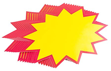 OFFSCH 30stücke Leeres Werbepapier Explosionsschild Explosionsaufkleber Supermarkt-preisschild Aufkleberpapier Gelb