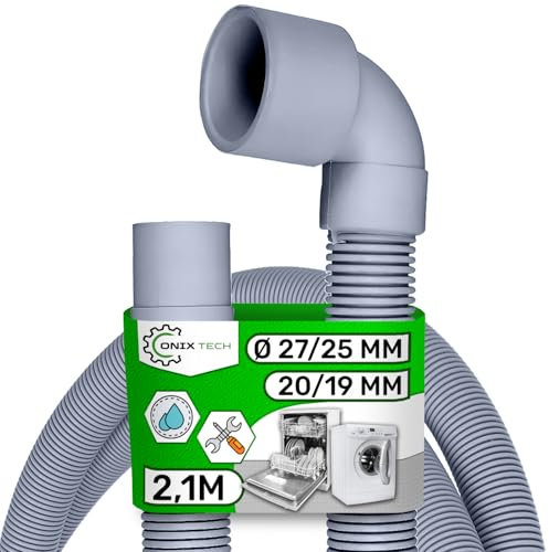 Tubo Desague de Lavavajillas 2,1 m Ø 27/25 mm 20/19 mm con Código Original 1752000200 para Beko - Garantía de 5 Años - ONIX TECH