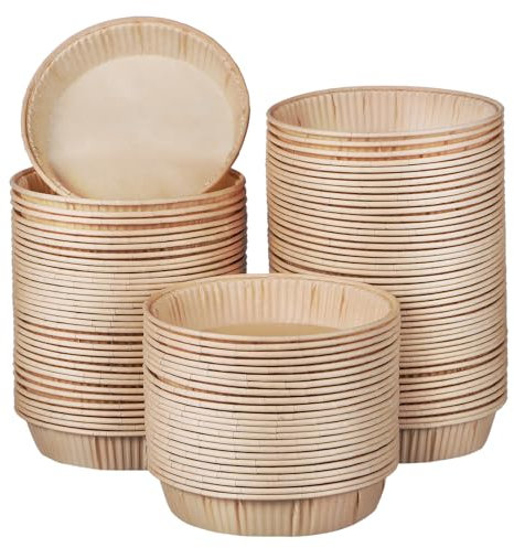 Alipis 100 Pcs Mini Tart Pans 4 Inch Round Small Tart Tray Baking Cups Gold Color Oven Microwave Safe Baking Tools for Dessert Making