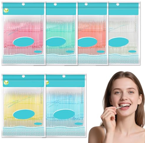 Palillos de Plástico de Doble Extremo para Limpieza Dental - 1200 Piezas, Higiene Bucal Completa, Herramientas de Limpieza Dental para Adultos, Hombres y Mujeres