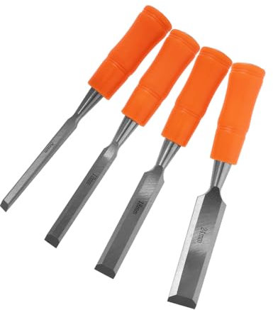 NUOBESTY 4piezas Cinceles De Carpintería Herramienta De Tallado Manual De Plana De Metal Herramientas Para Esculpir
