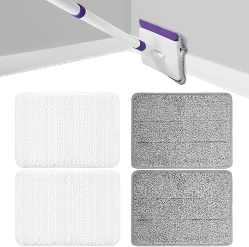 4 Pack Baseboard Cleaner Pad Refills for Wlich, Microfiber & Chenille | Fits Wlich And Similar 6.3 x 8.3 In Tools; Washable Hook-And-Loop Pads For Baseboards, Walls, Ceilings And Floors