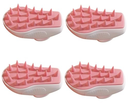 minkissy 4 Stück Silikon-Shampoo-Kamm Shampoo-Bürste für Kopfhautmassagegerät Haarshampoo-Schrubber multifunktionale Shampoo-Bürste Peelingbürste für die Kopfhaut Kamm aus Silikon