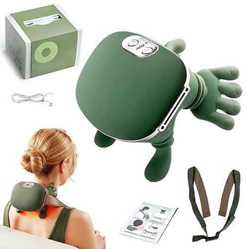 Massaggiatore Riscaldato Bionico,Massaggio Elettrico a Impastamento 4D per Tessuti Profondi,Massaggiatore Shiatsu Portatile Wireless per Collo e Schiena per Casa,Ufficio,Viaggi,Macchina