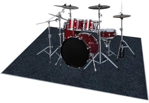 ZAJENKUB 230 x 200 cm Professional Drum Rug, Non-Slip Drum Carpet Rugs, Soundproof Drum Blanket, Drums Set Rug for Jazz Drum Bass Drum Snare Musical Instrument Mat, Drum Mats