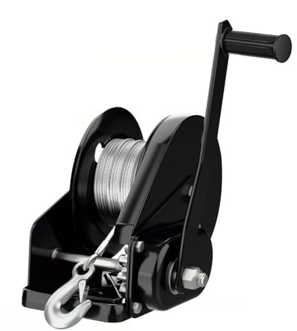 Cabrestante de barco resistente con cable de acero de 15 m, engranaje de cabrestante de remolque autoblocante para 30 m, perfecto para necesidades marinas y náuticas