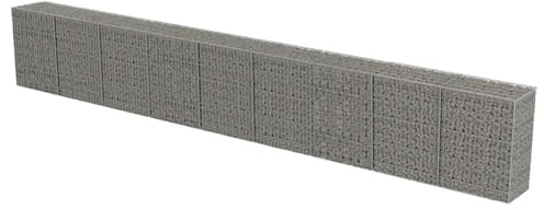 Gecheer Gabbione in Acciaio Zincato, Griglia Saldata per Contenimento Terreni, Muro di Sostegno Robusto, Dimensioni 900 x 50 x 100 cm, per Giardino, Aiuole e Progetti di Paesaggistica