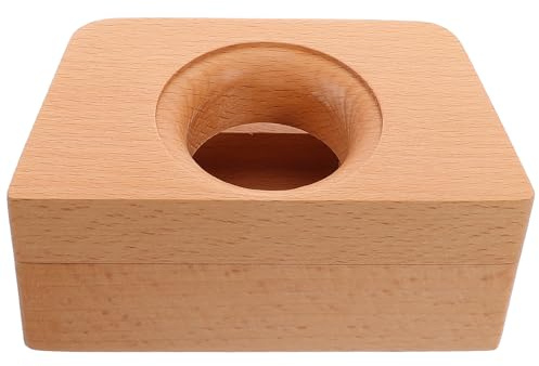 LIGIGWASH Soporte Amplificador de Sonido para Teléfono Móvil de Madera de Haya, Diseño Trapezoidal Orificio, Soporte Decorativo para Escritorio y Videollamadas, Compatible Tabletas