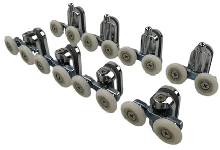 Double Wheel Door Rollers, Top/Bottom Shower(4 upper and 4 lower,Diameter 23mm)