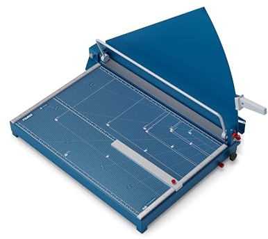 Dahle 519 Hebel-Schneidemaschine mit manueller Bügelpressung (700 mm bis DIN A2, Schnitthöhe 3,5 mm, Metalltisch) Blau