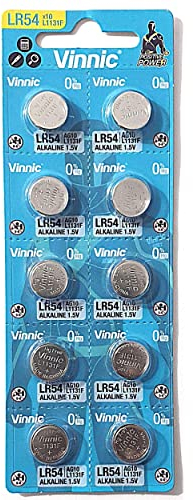 Vinnic AG10 L1131 189 V10GA RW89 D189 Alkaline-Batterien für Uhren, Taschenrechner, Spielzeug, Lasers, Uhren, Thermometer und andere elektronische Gegenstände, 10 Stück