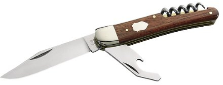 Hartkopf-Taschenmesser, 3-TLG, Stahl 1.4034, Rotholz, Neusilberbacken, mit Wunschgravur auf der Klinge