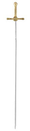 triangle Grillspieß Degen 27 cm - Edelstahl, Messing, Made Germany | Rautenförmige Klinge, handgefertigter Messingkopf, lebensmittelecht – stilvoller Spieß für Fisch, Fleisch & Gemüse