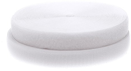 TUKA Scratch Ruban à coudre 25 mètres x 25mm, Non-adhésif Bande Hook & Loop, bande Crochet et Boucle pour couture, Ruban Tissu Fermeture, 25m Crochet et 25m Boucle, Blanc TKB5003 White