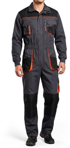 Stenso Kastor Rallyekombi Arbeitsoverall Herren mit Elastischem Bund | Overall mit elastischem Bund Hammerschlaufe multifunktionalen Taschen und Reißverschlüssen für Atmungsaktivität