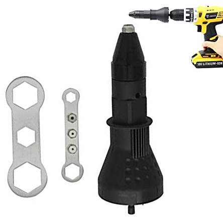 Schneespitze Blind Rivet Attachment Riveter Gun Rivet Tool Kit Electric Core Riveting Tool for Cordless Drill Electric Hand Tool Accessories Cordless Riveting Screwdriver Tools
