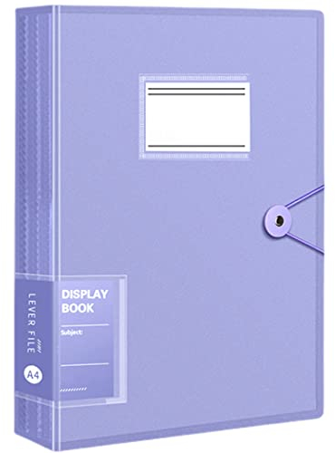 MYUOOT A4 80 Blatt transparenter Taschenordner mit Kunststoffhüllen, Präsentationsportfolio-Organizer für Kunstwerke, Berichte, Briefe – robuster Blattschutz, Dokumentenmappeneinlage (lila)