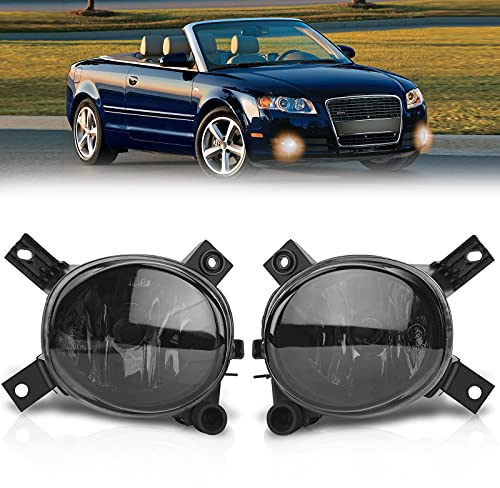 TangMiGe - Feux anti-brouillard compatibles avec Audi A4 A3 S3, 8EC 8ED 8H7 8HE 8P1 8PA 8P7, Pare-chocs V-System version S-Line, 05/2003-05/2013, 1 Paire Phares antibrouillard (Fumée)