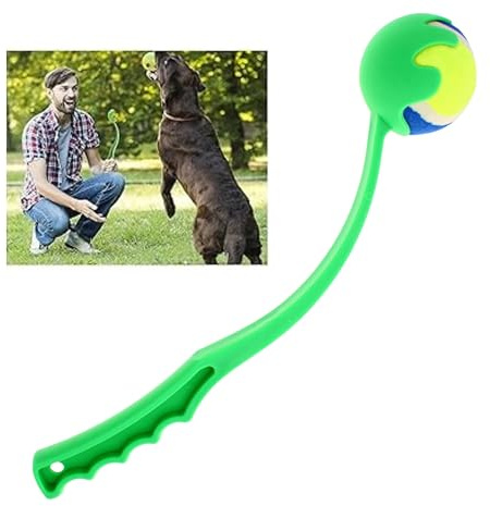 SRVertex Ball Launcher with 1x Tennis Balls, Ball Blaster, Pet Throw Play, Puppy Toys, Dog Balls Pick Up & Thrower, Outdoor Play Activity, Long Distance Launcher