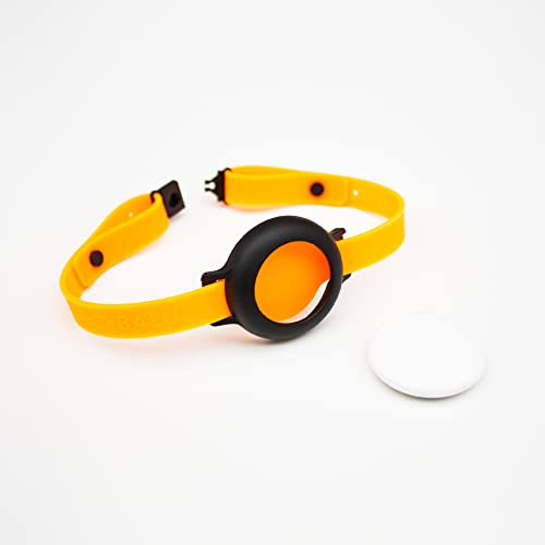 LucyBalu® NEMO Katzenhalsband für AirTag I leichtes Silikon-Halsband mit selbstöffnendem Sicherheitsverschluss I inkl. Ersatzband, größenverstellbar 20–31 cm I Neon Orange
