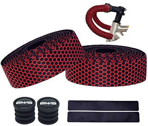 PLATTBK Ruban de guidon de vélo, Eva Bandes de Guidon Avec Bouchons d'extrémité, Antidérapant Confortable Cyclisme Bandeau de Guidon Vélo